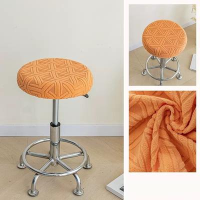 New Elastic Bar Round Stool Cover Stretchable Thickened Stool Cushion Slipcover Solid Color Washable Seat Chair Slipcover