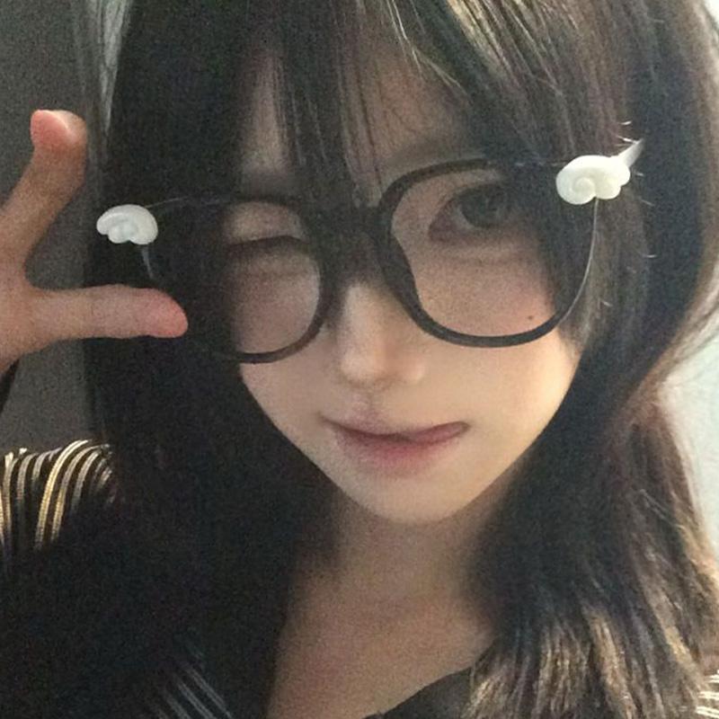 Cartoon Cute Angel Wings Black Eyeglass Frame No Lenses Anime Women Glasses Vintage Y2K Kawaii Party Gifts Cosplay Accessories