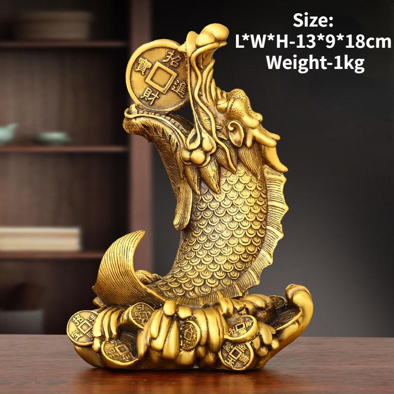 

Медная голова дракона, рыбные украшения, богатство, привлекающее рыбу, черепаху, рыбу, ежегодный излишек, украшение для дома, гостиной, ручная работа