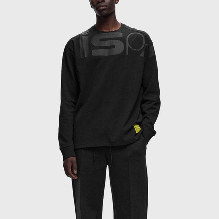 Nike Mikina s potiskem abecedy, pohodlná, ležérní, prodyšná, s dlouhým rukávem, unisex, černá FJ7375-010