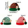 Soft Warm Xmas Knitted Beanie Thick Christmas Pointed Hat Christmas Striped Elf Hat  Holiday Party