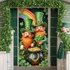 Gnome Themed Backdrop Cartoon Gnome Clover Decor Background St. Patrick's Day Banner Leprechaun Design Shamrock Background
