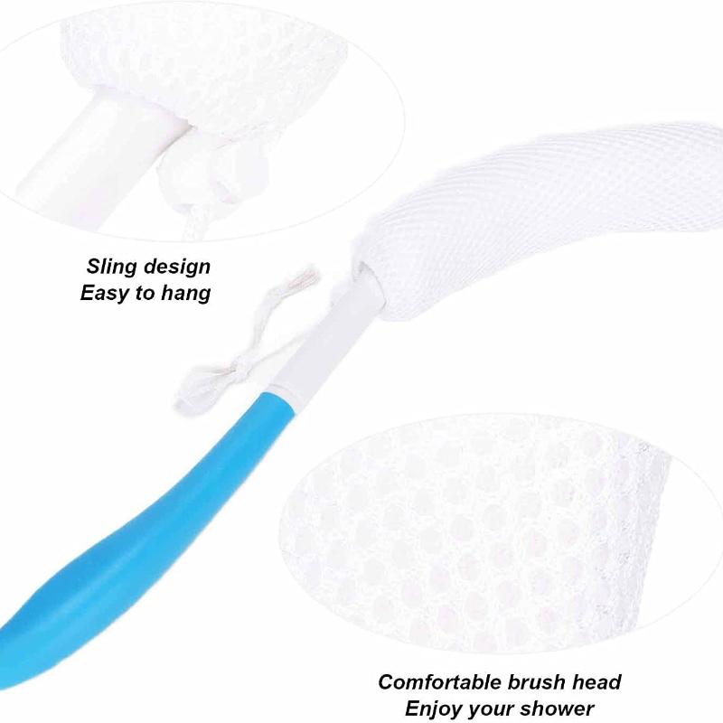 1Pc  Explosive Anti-slip Curve with Sponge Handle Bathing Back Body Brush Auxiliary Bath Agent for Pregnant Women for The Elderly