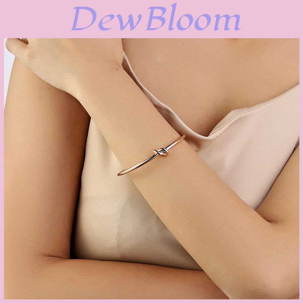 Titanium Steel Minimalist Infinity Knot Bracelets For Men And Women With 18k Gold Plating