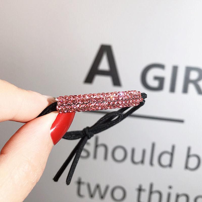 

Xiaoxiangfeng Ponytail High Elastic Headrope, Wind Super Flash Rhinestone Hair Band Hair Rope Crystal Small Rubber Band