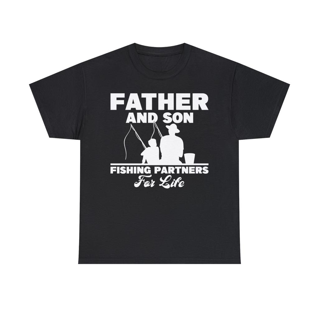Fathers Day TShirt Father And Son Fishing Partners For Life Unisex Gift Tee Top