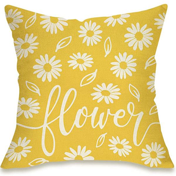 Summer Sunflower Pillow Case Linen Print Sun Flower Home Sofa Pillow Plant Flower Pillow