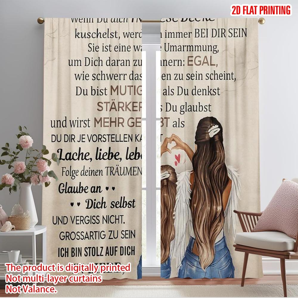 

2pcs,2D plane printing Popular Curtains Mothers Love Versatile Polyester (without rod) Festive Perfect for Bedroom Living Room 52.50×116.00 CM 2pcs