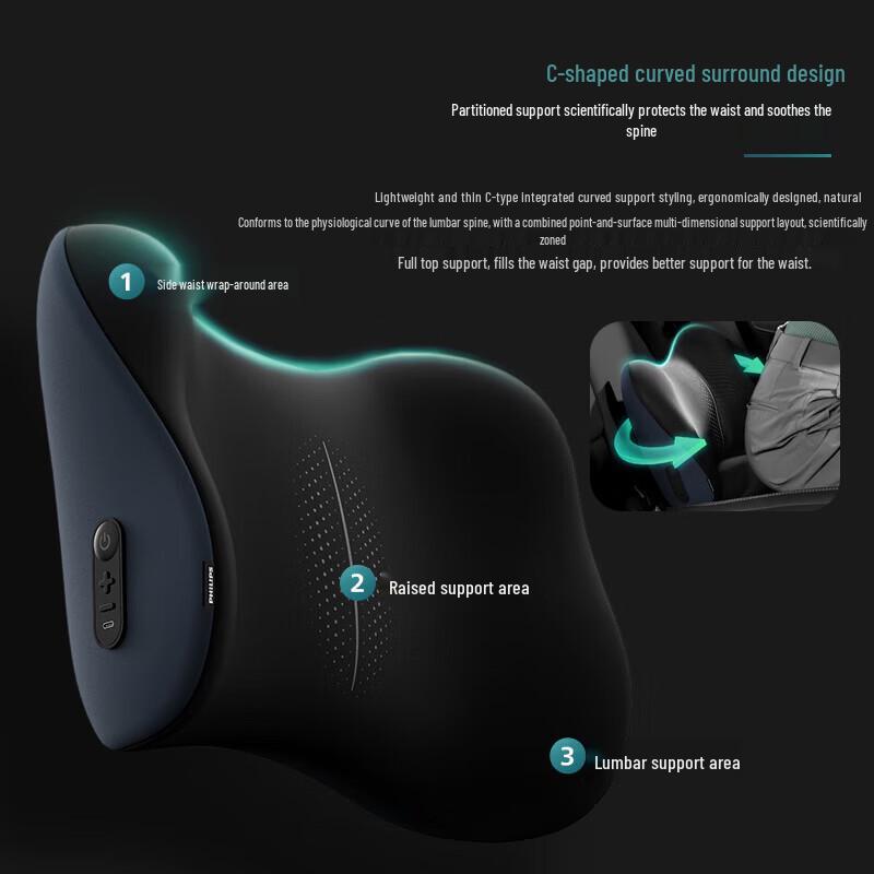 Philips Multi-function Lumbar & Neck Massager Cushion CN plug (adapter included)