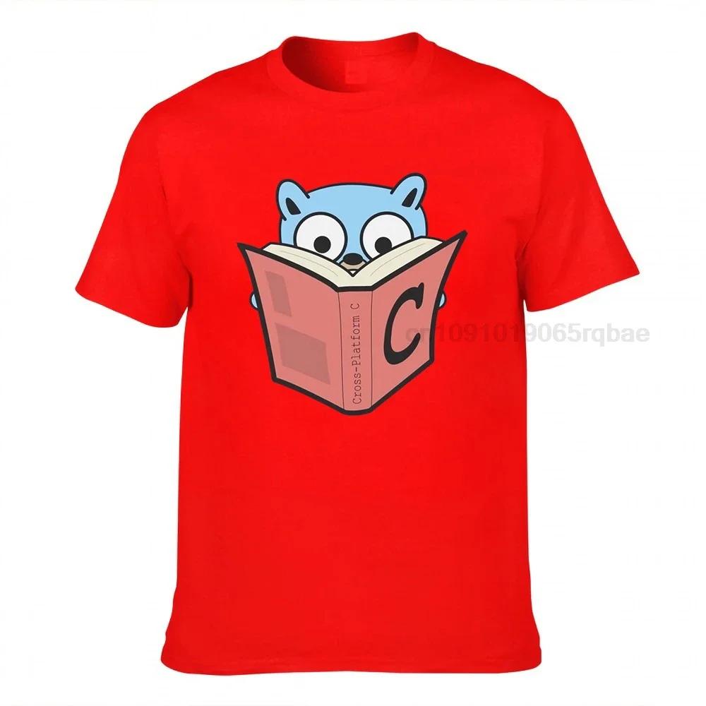 Go Gopher With C Book Tshirt Unisex Golang Unique Pure Cotton Tee Shirt Crew Neck Classic Short Sleeve T Shirt Unique Clothes