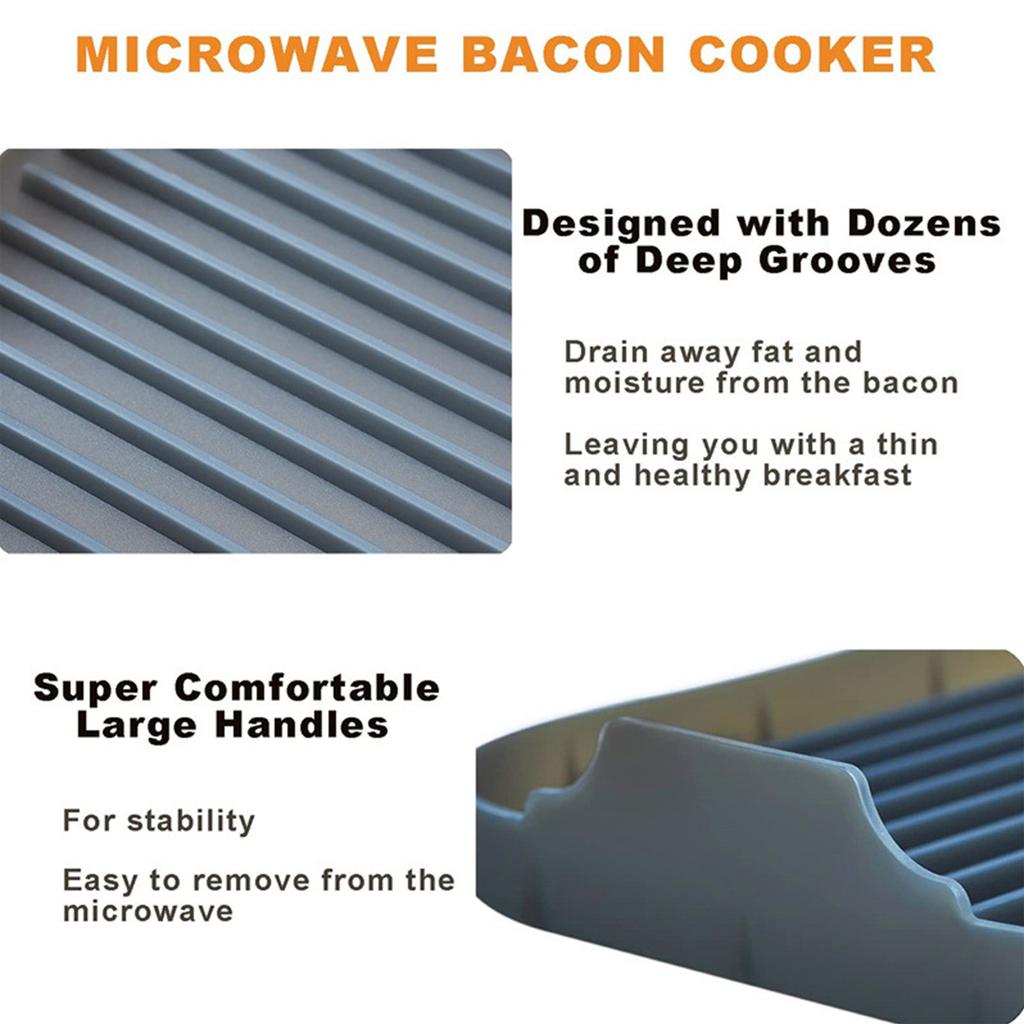 Microwave Safe Silicone Bacon Tray For Even Heating And Effortless Cleaning In Kitchen