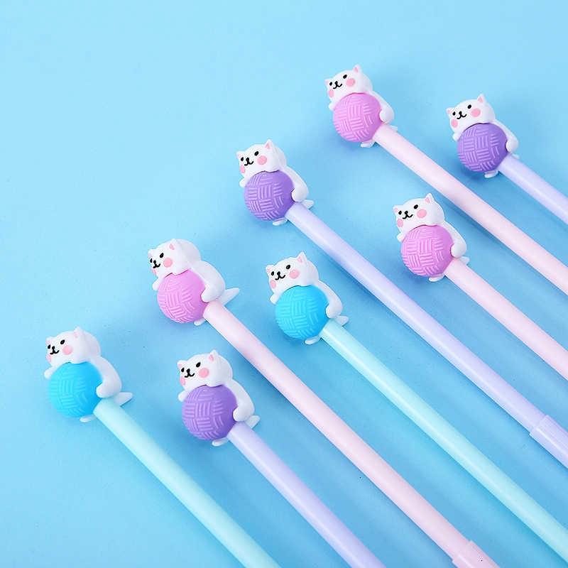 1 PCS Cute Creative Cat 0.5mm Cartoon Kawaii Stationery Office School Supplies Kids Gifts Gel Pens
