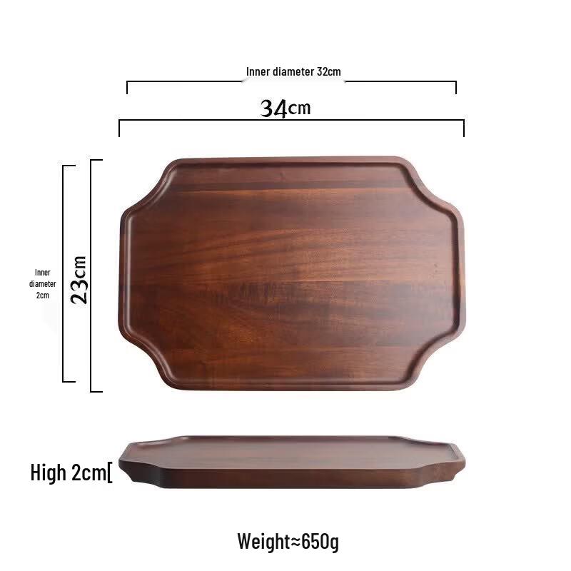 Japanese Style Rectangular Wooden Serving Tray
