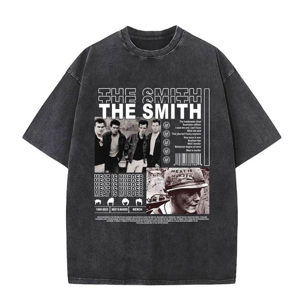 Rock Band The Smiths Louder Vintage Washed Tshirt Alternative s Indie Morrissey T Shirt The Queen Is Dead Tshirts Unisex