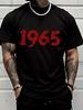 Navy Mens Summer Tee Distressed 1965 Birth Year Print Short Sleeve Casual Top Birthday Outfit For Men Born 1965 Street Wear