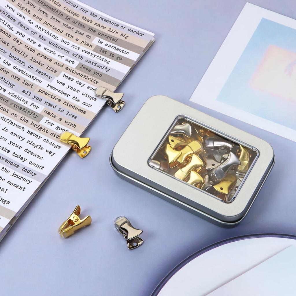 ONLYKXY 30pcs Metal Small Clip DIY Clips 20x8mm Non-Slip Sweater Storage Alligator Clamp Flat Mouth Multi Purpose Clip Lanyards Clothing Glasses