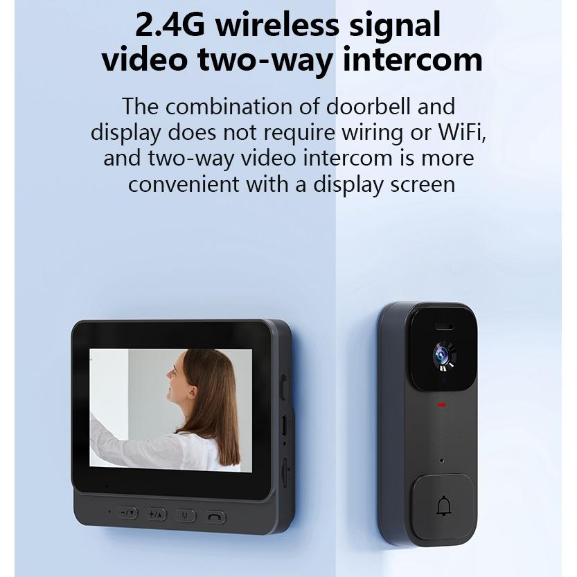 Smart Door Bell 2.4G WiFi Video Doorbell Video Intercom 4.3 Inch Home Security Intercom IR Night Vision Smart Eye Peephole X7