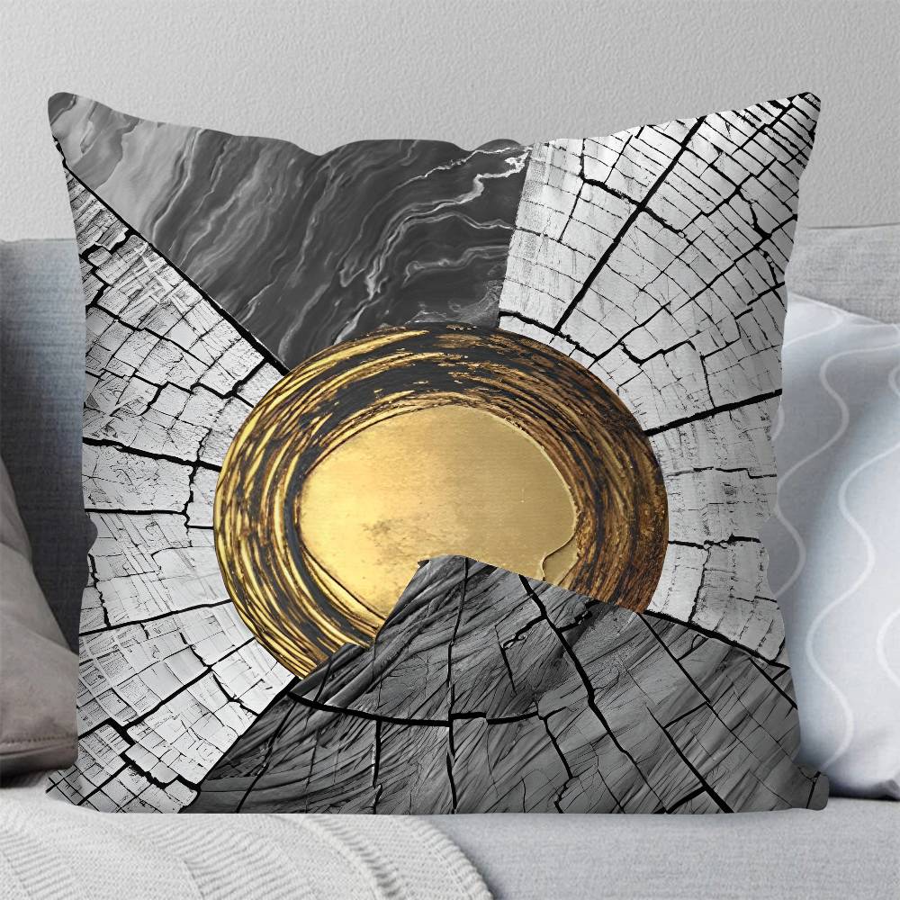 Advanced Gold Creative Annual Pillow Case Square Pillow Bedroom Sofa Leisure Comfort Cushion Car Living Room Home Decoration
