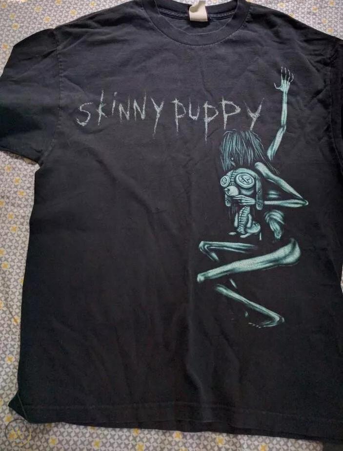 SKINNY PUPPY Schwarzes Baumwoll-T-Shirt für Herren Alle Größen MA853