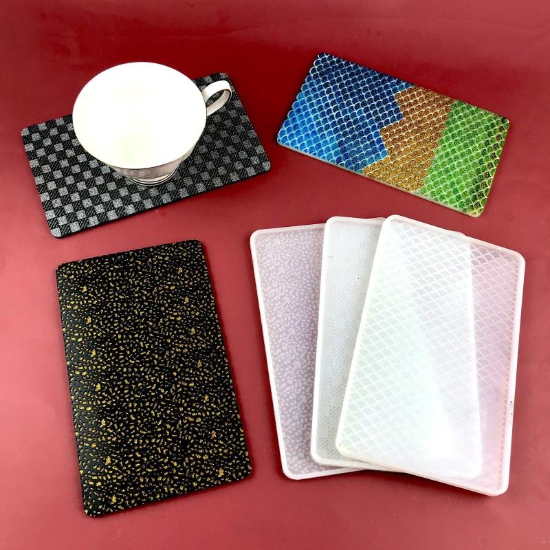 Coaster Molds for Resin Casting Rectangle Resin Epoxy Silicone Molds for Making Coasters Cups Mats Home Decor Craft