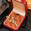 Bo Xin Yun Colorful Crystal Deer Brooch - Exquisite Plum Blossom Design for Women's Fashion Accessories