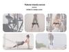 Two-Piece Strappy Sports Bra & Three-Quarter Shorts Yoga Set with Color Block Stripe