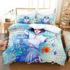 Deji Meets Girl Cartoon Anime Bedding Set Printed Bed Set Duvet Cover Sheet Pillowcase Bed Soft Quilt Cover Full Queen King Size