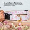 1 Piece of Handmade Dog Collar with Cute and Unique Pattern White and Pink Love Pendant