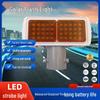 Solar Dual-Sided Red/Blue Strobe Traffic Safety Light: Anti-Collision Warning Signal