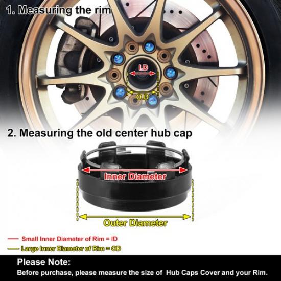4pcs 63mm 66mm Wheel Center Hub Caps Hubcaps Covers Universal for Car Black