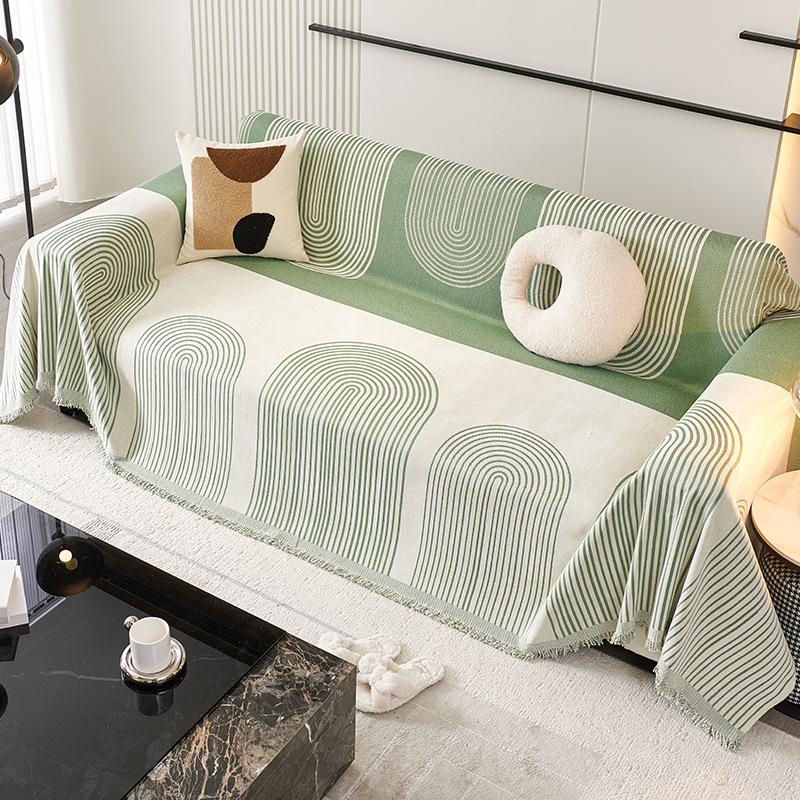 Chenille Line Design Sofa Towel Full Cover Cloth Nordic Simple Thickening Sofa Cushion Cover All-Inclusive Universal Cover