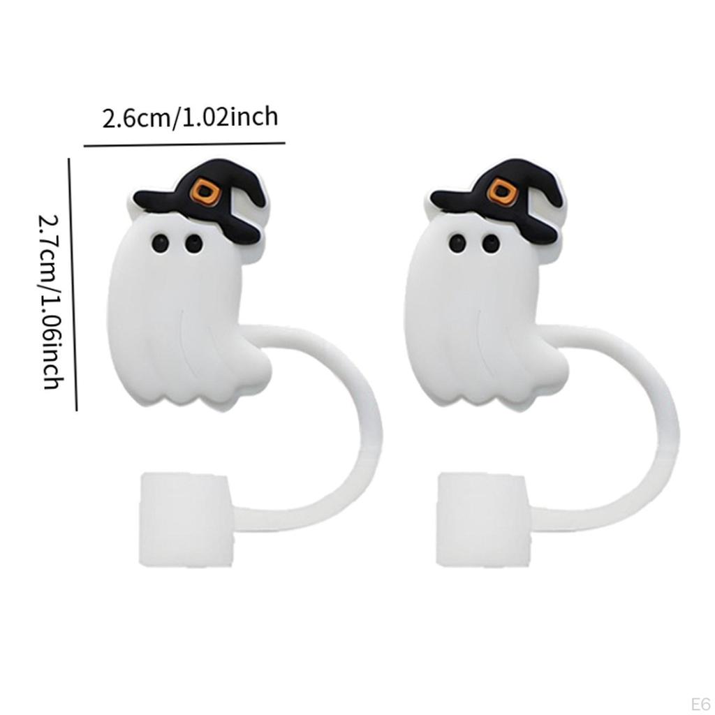 2 Halloween-Dekorationen für 10-mm-S-Becherdeckel, wiederverwendbar, lustig und gruselig, Zubehör.