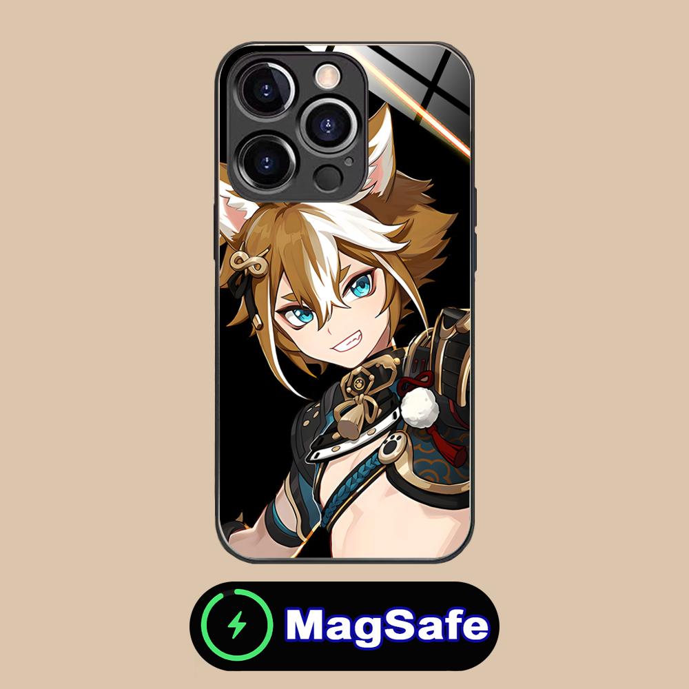 Game GI Gorou Mobile Phone Case for iPhone 17 16 15 14 13 12 11 Air Pro Max Plus Mini MagSafe Glass Colorful Cover Pretty Cover