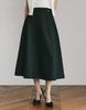 Meleugo Lune Tweed Flare Long Skirt [Black]