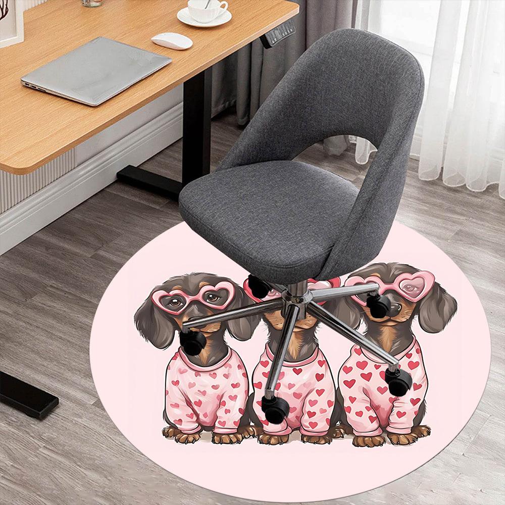 

1pc heart love Round Chair mat Area Rug - Non-Slip, Floor Mat for Office, Bedroom, and Indoor Decor c1125083 80cm by 80cm
