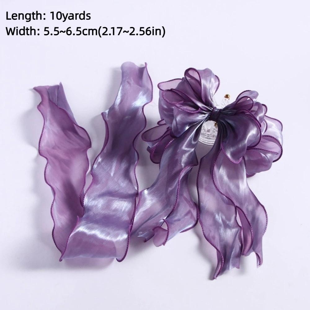 11Yards Decoration Wavy Edge Shiny Metallic Ribbon Gift Wrapping DIY Crafts Colorful Organza Ribbon Shiny Sheer Ribbon Sewing