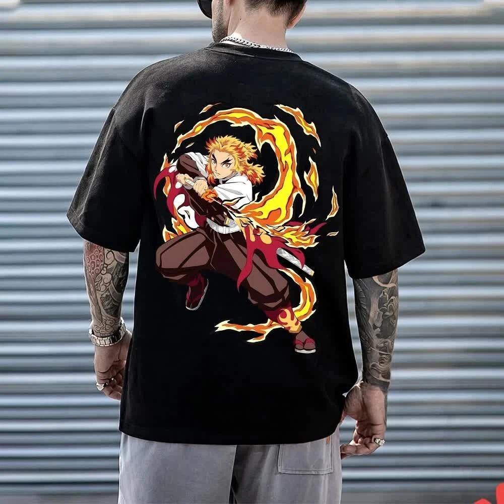 

Demon Slayer Rengoku Kyoujurou Anime T-Shirt Tee Costumes Polyester Unisex 3XL
