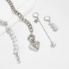 Retro Layer Earrings and Necklace With Bohemian Heart Pendant Pearls Choker And Cuban Chain Jewelry For Women Girls