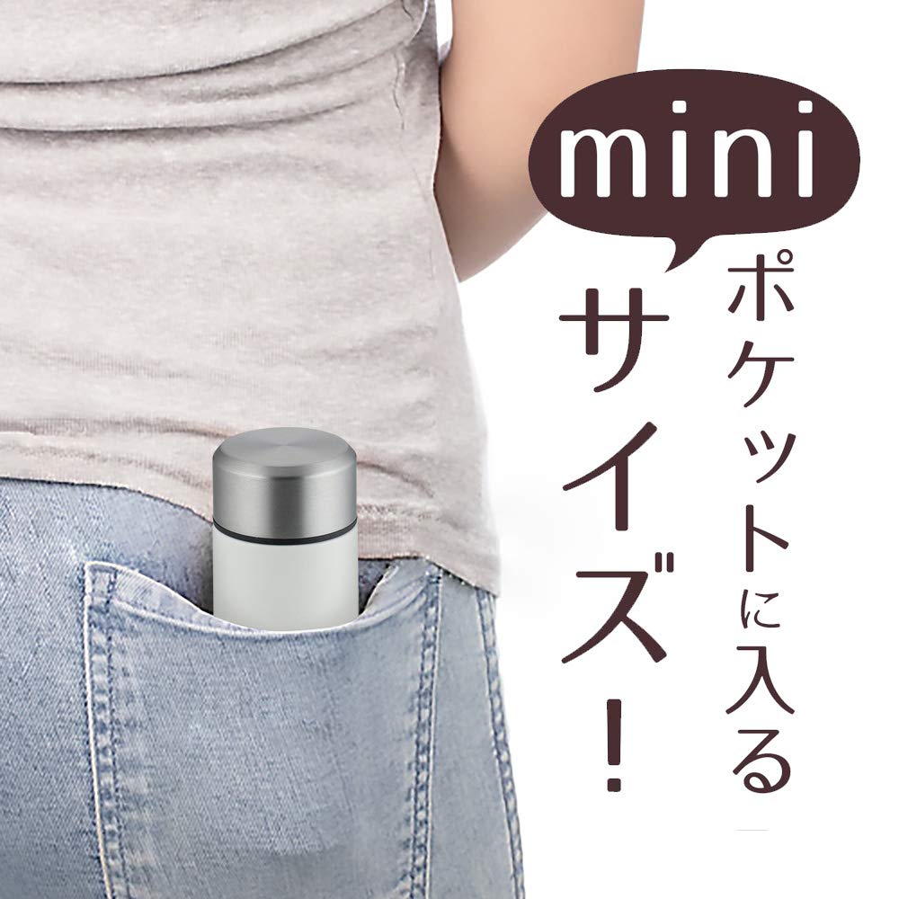 Wahei Fraise Mini Screw Petit Bottle Pocket-Sized Mug, 150ml, Ivory, Cap, Portable, One-Cup Capacity, RH-1520
