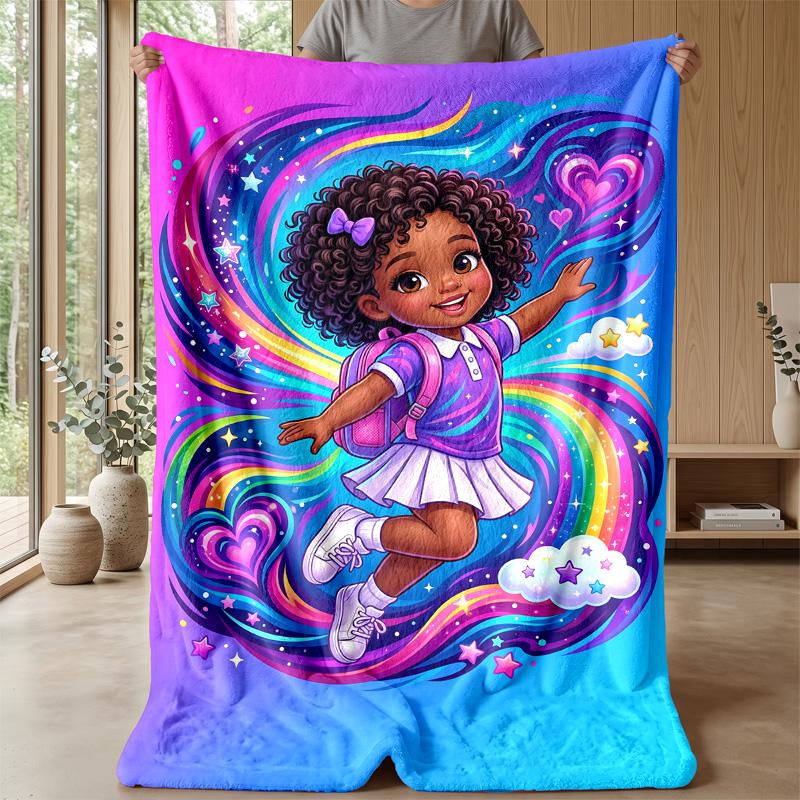 Rainbow Dreams Backpack Theme blanket Lightweight Warm Flannel Blanket Decorative Throw Blanket for Home Decoration