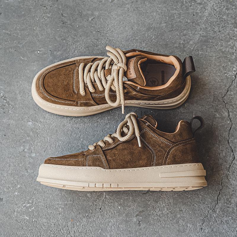 

2025 зима новая мода ретро повседневные кеды мужские на высокой платформе универсальные Северо-восточные бархатные хлопковые туфли мужские 38 коричневый