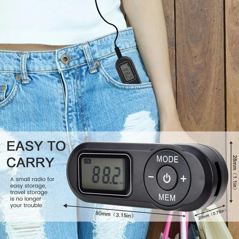 Portable Sports FM Radio 64-108MHz Mini Receiver Walkman LCD Display Neck Lanyard Pocket FM Radio