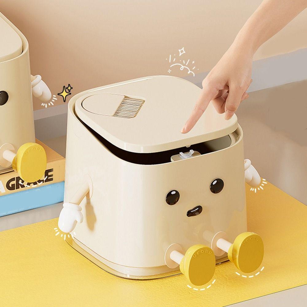 Cartoon Desktop Trash Can Plastic Small Storage Bucket Multi-functional Mini Waste Bins  Countertop