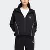 adidas Foc Kn Jkt Long-Sleeve Hoodie Jacket with Logo Print for Women, Black