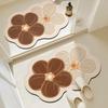 Flower Shaped Bath Mat Bathroom Super Absorbent Foot Mats Non-Slip Quick Dry Shower Pad Toilet Carpet Doormat Washable