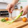 Stainless Steel Scallion Slicer Green Onion Cutter With Curved Design Wooden Handle Blades Professional Kitchen Cooking Tools