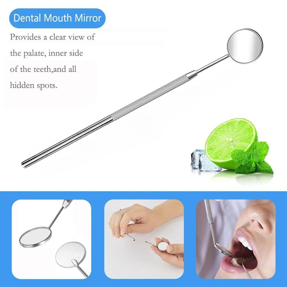 6-piece setSteel Dentist Clean Tools Dental Mirror Double Probe Sickle Hoe Tooth Cleaner Dental Tool Tooth Care Tool Kit