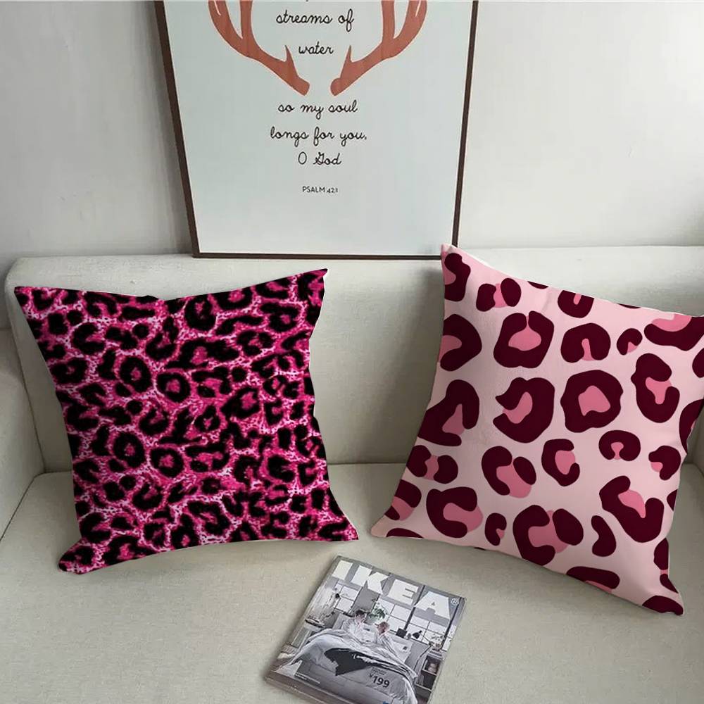 Pink Leopard Pattern Pillow Case Home Decor Throw For Sofa Bed Car Room Decor Gift Idea