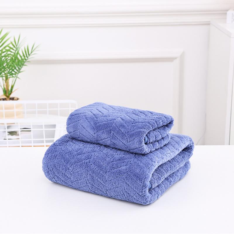 Quick-Dry Wheat Ear Pattern Coral Fleece Towel - Absorbent Bath & Face Towel for Adults Face Towel 35x75cm