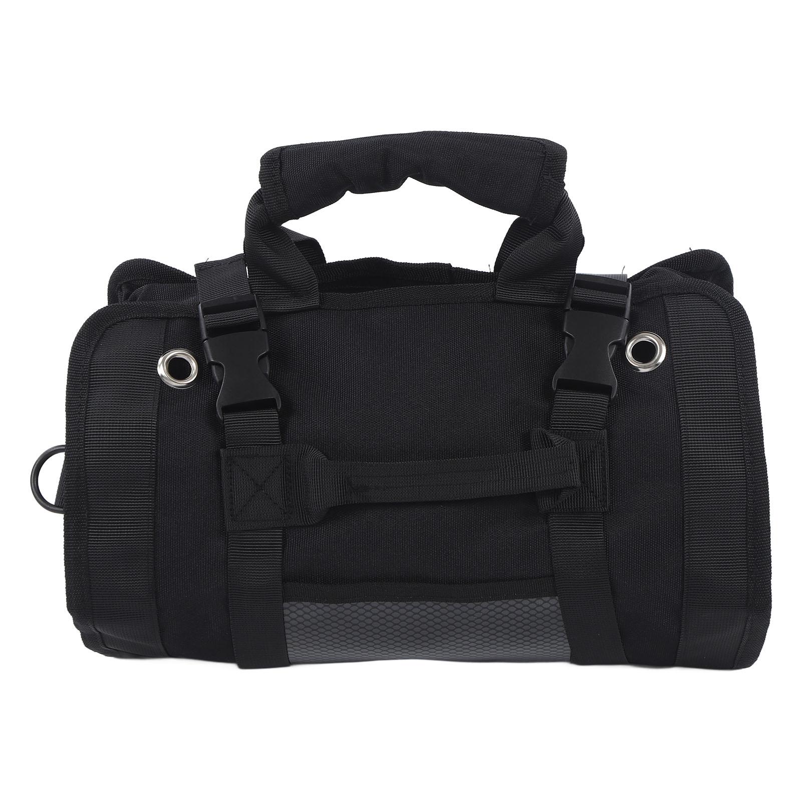 Сумка-свертка для инструментов из Оксфордской ткани, портативная, многоцелевая, чехол для хранения инструментов, подвесной держатель-свертка для электрика, сантехника чёрный